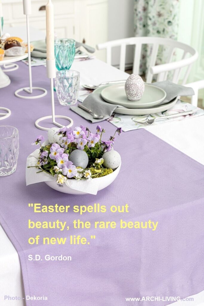 inspirational thoughts about Easter,holiday table décor in pastel colors,Archi-living.com,Easter colors and art quotes,Easter quote images,