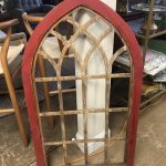 Arched 2 Tone Wall Art / Gothic Style Wooden Window Panel – 58574 -$35