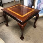 Traditional End Table With Inlay & Claw Feet – 2 Carved Tables May Be Available – 58799/58800 – $39 Each